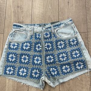 Wild Fable Granny Square Jean Shorts